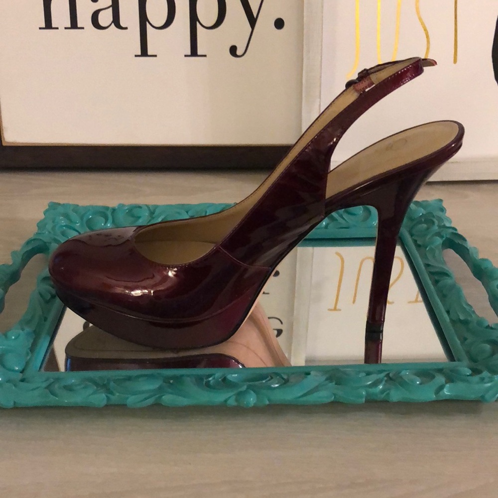 Joan And David Ruby Red Patent Platform Singbacks - image 3